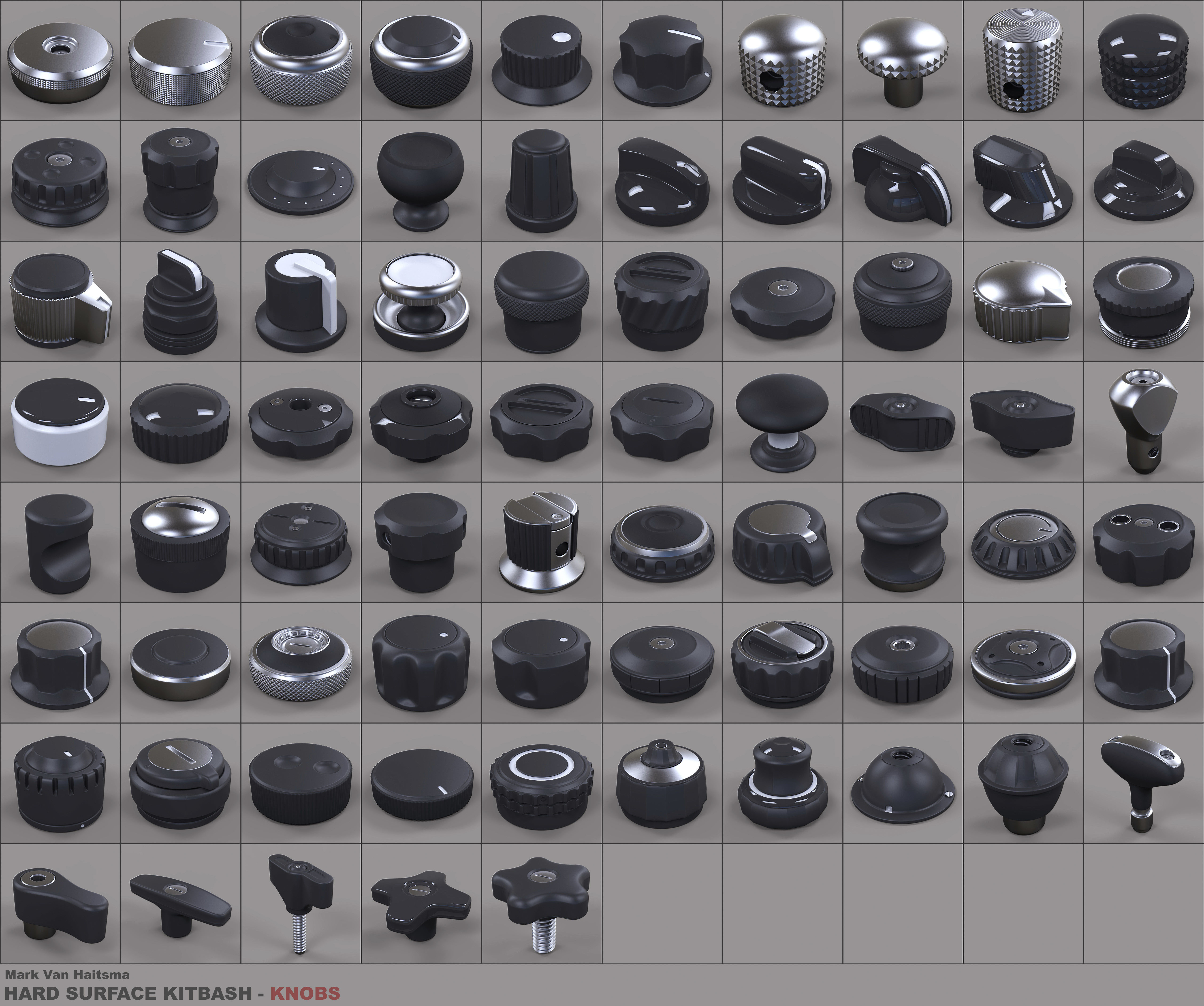 Hard Surface Kitbash Library - 1 and 2 3D model_31