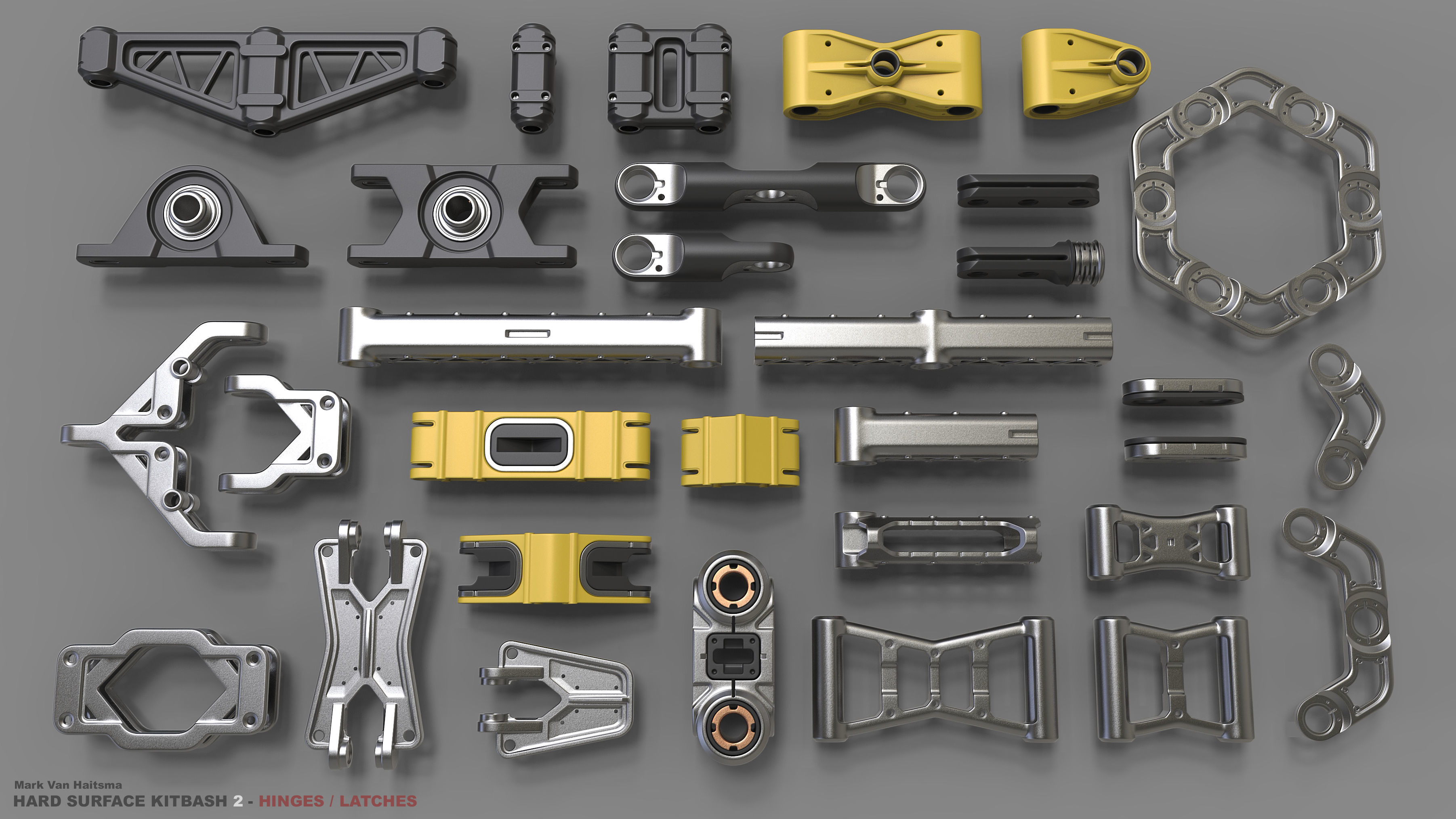 Hard Surface Kitbash Library - 1 and 2 3D model_5