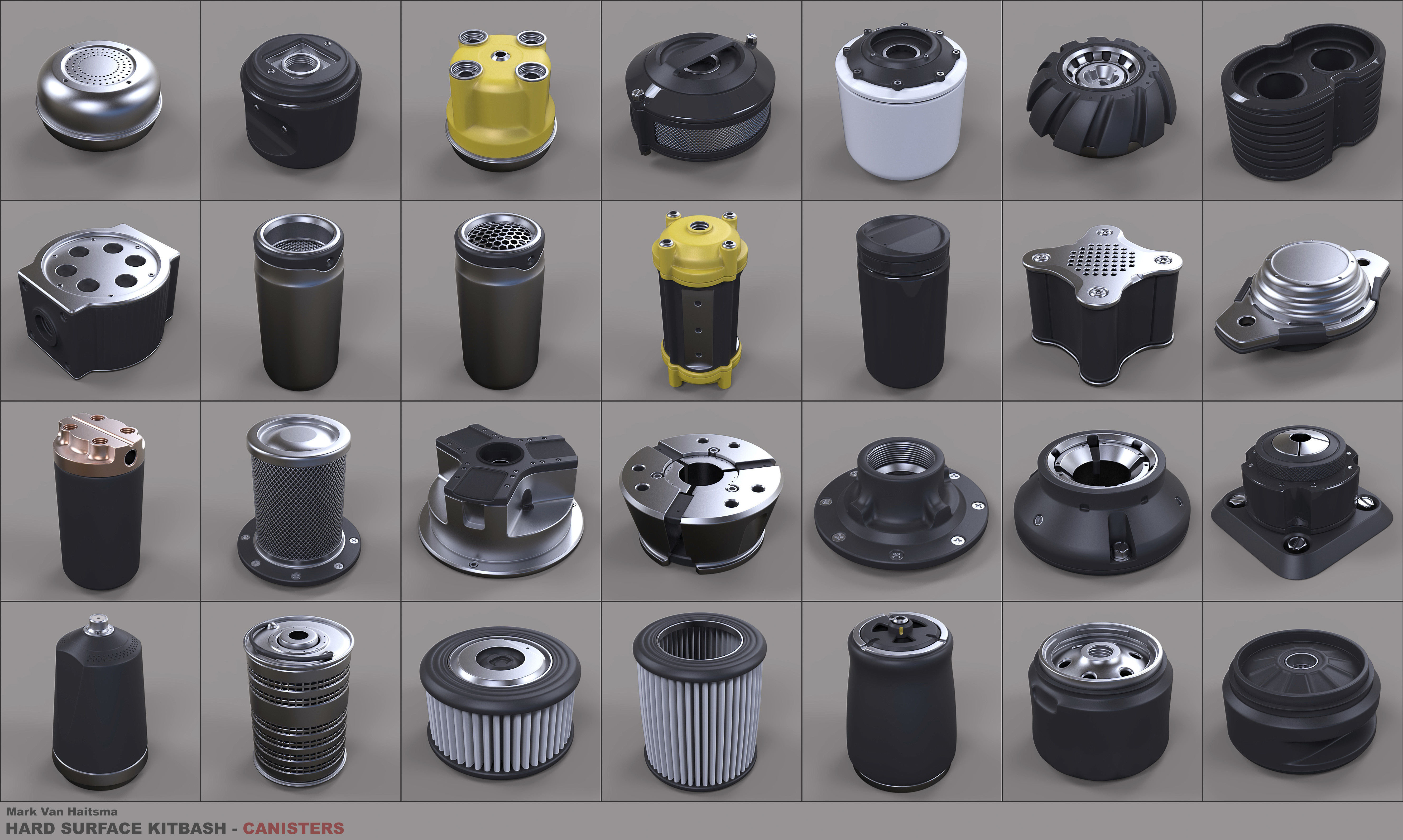 Hard Surface Kitbash Library - 1 and 2 3D model_17