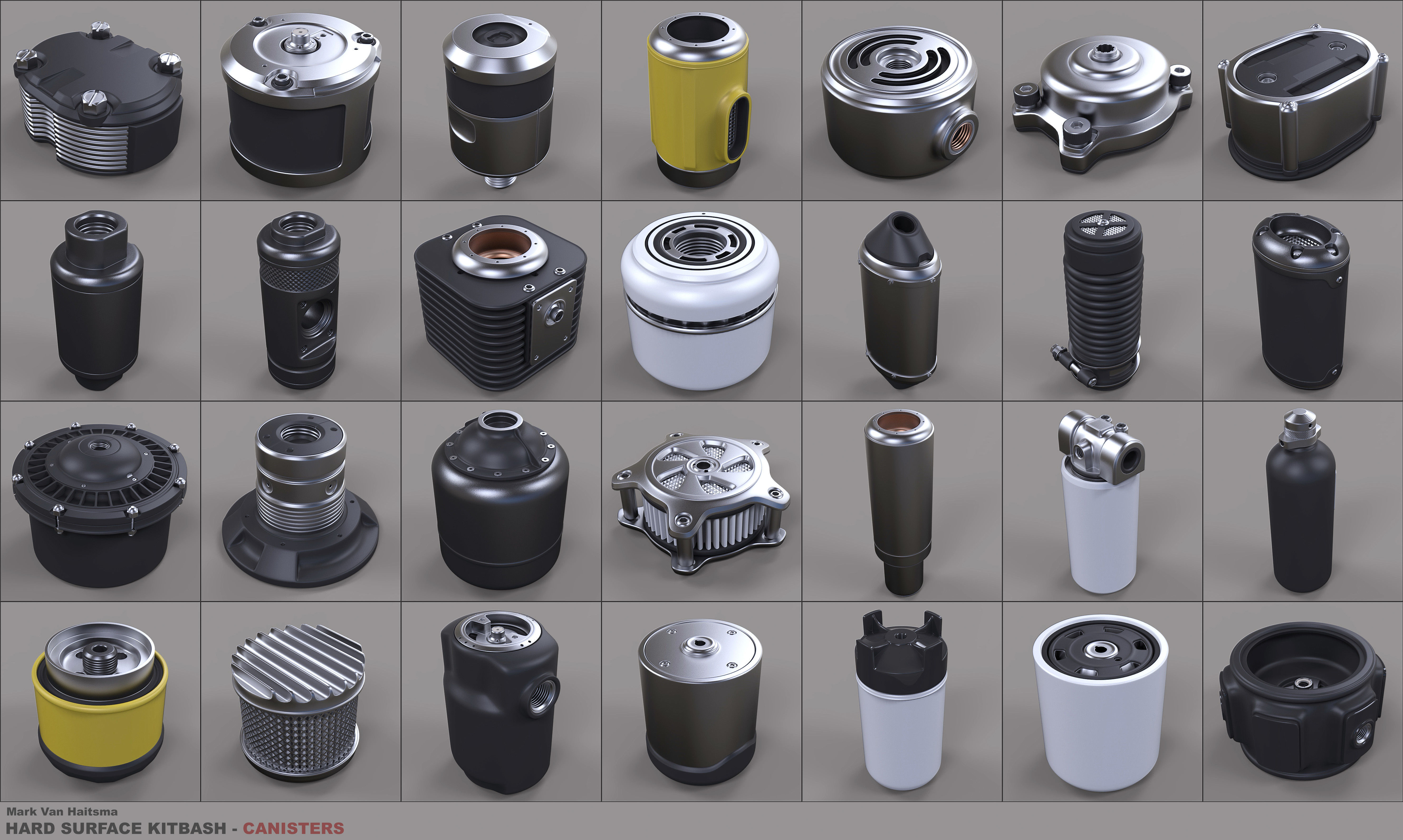 Hard Surface Kitbash Library - 1 and 2 3D model_18