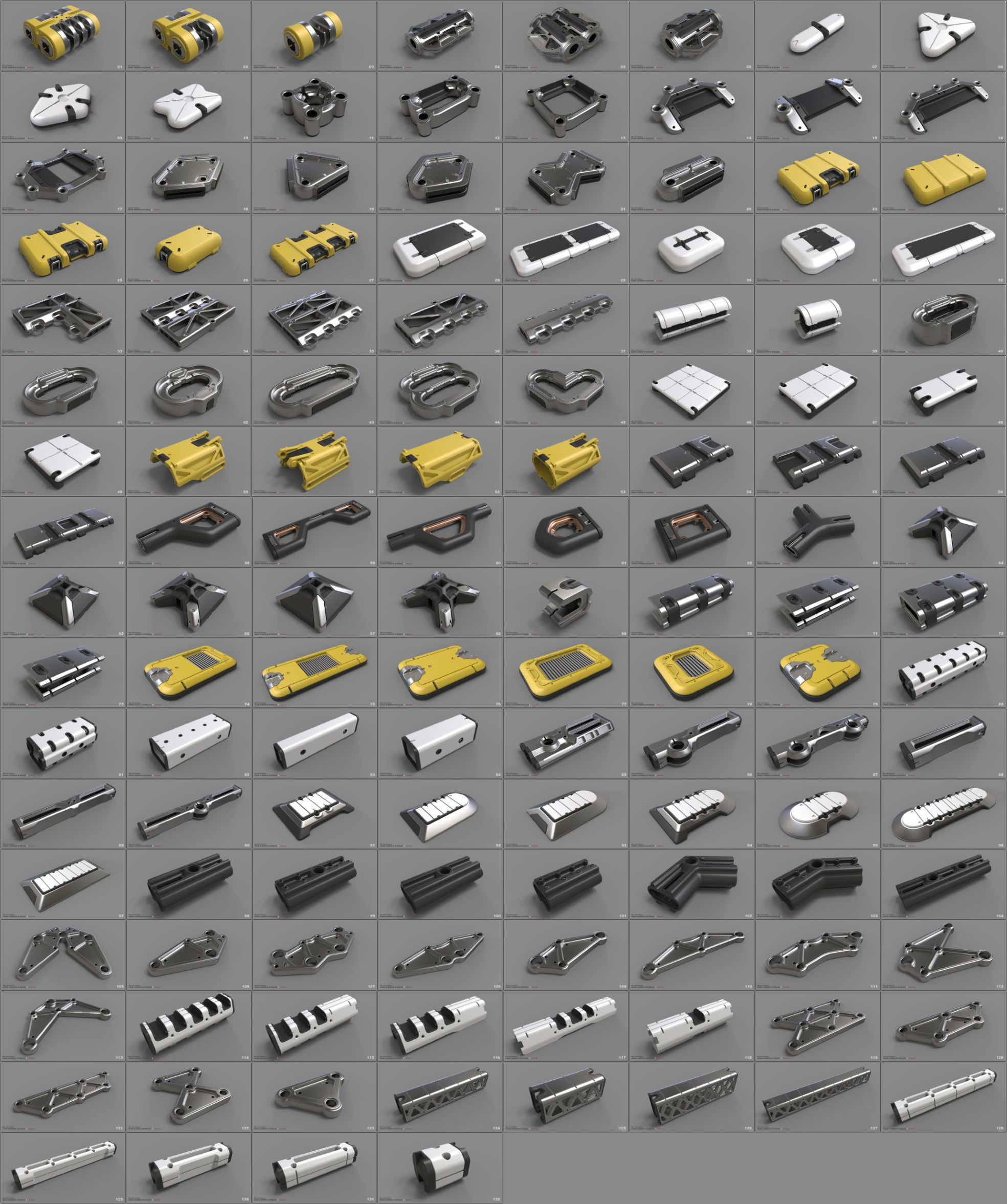 Hard Surface Kitbash Library - 1 and 2 3D model_13