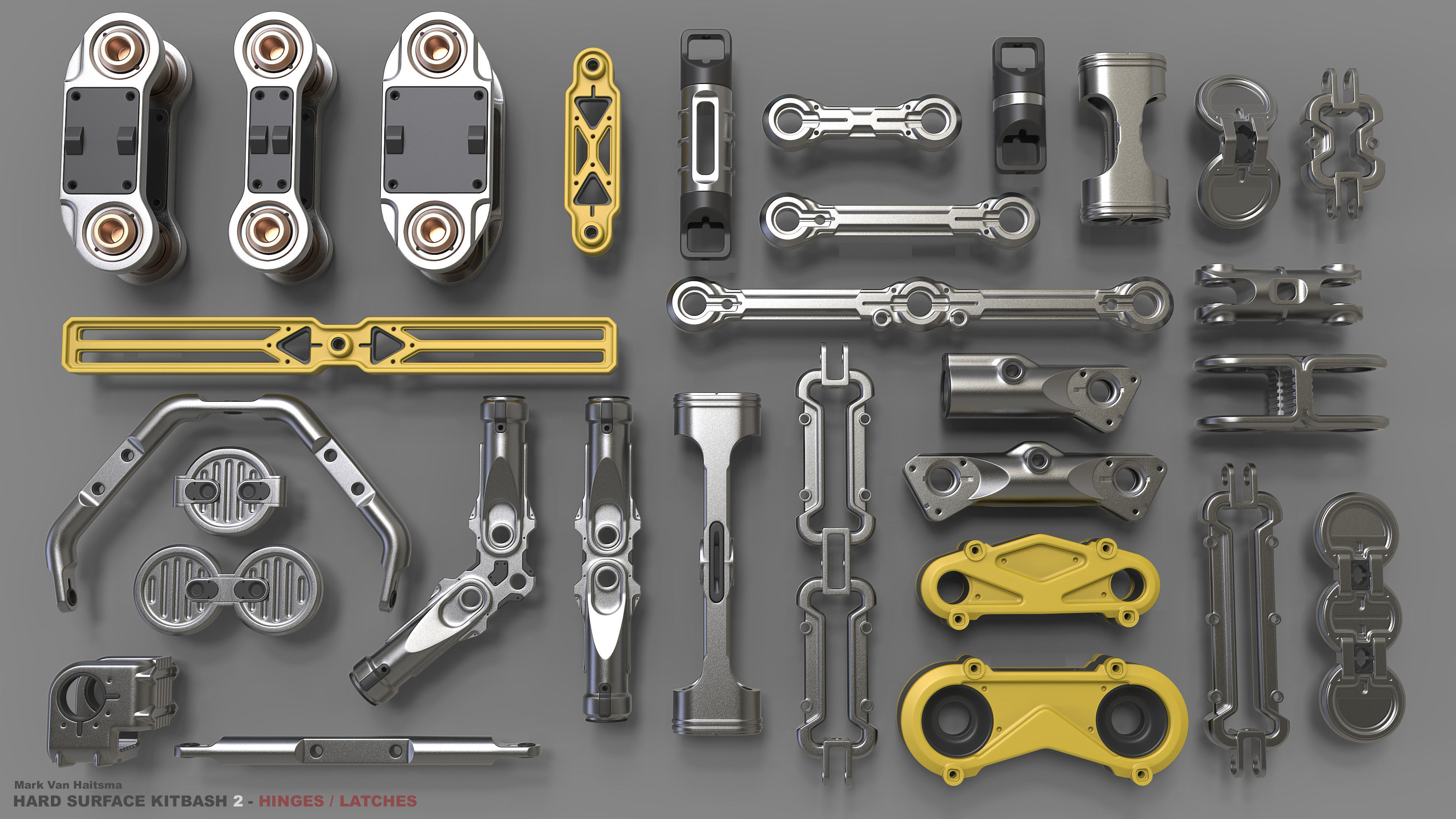 Hard Surface Kitbash Library - 1 and 2 3D model_4