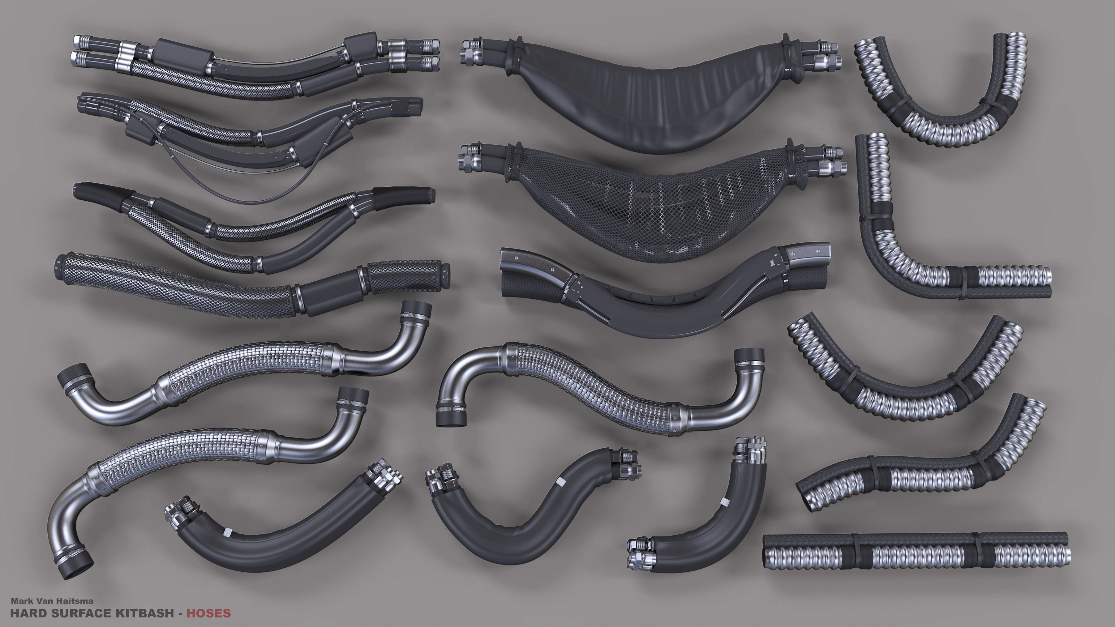 Hard Surface Kitbash Library - 1 and 2 3D model_21