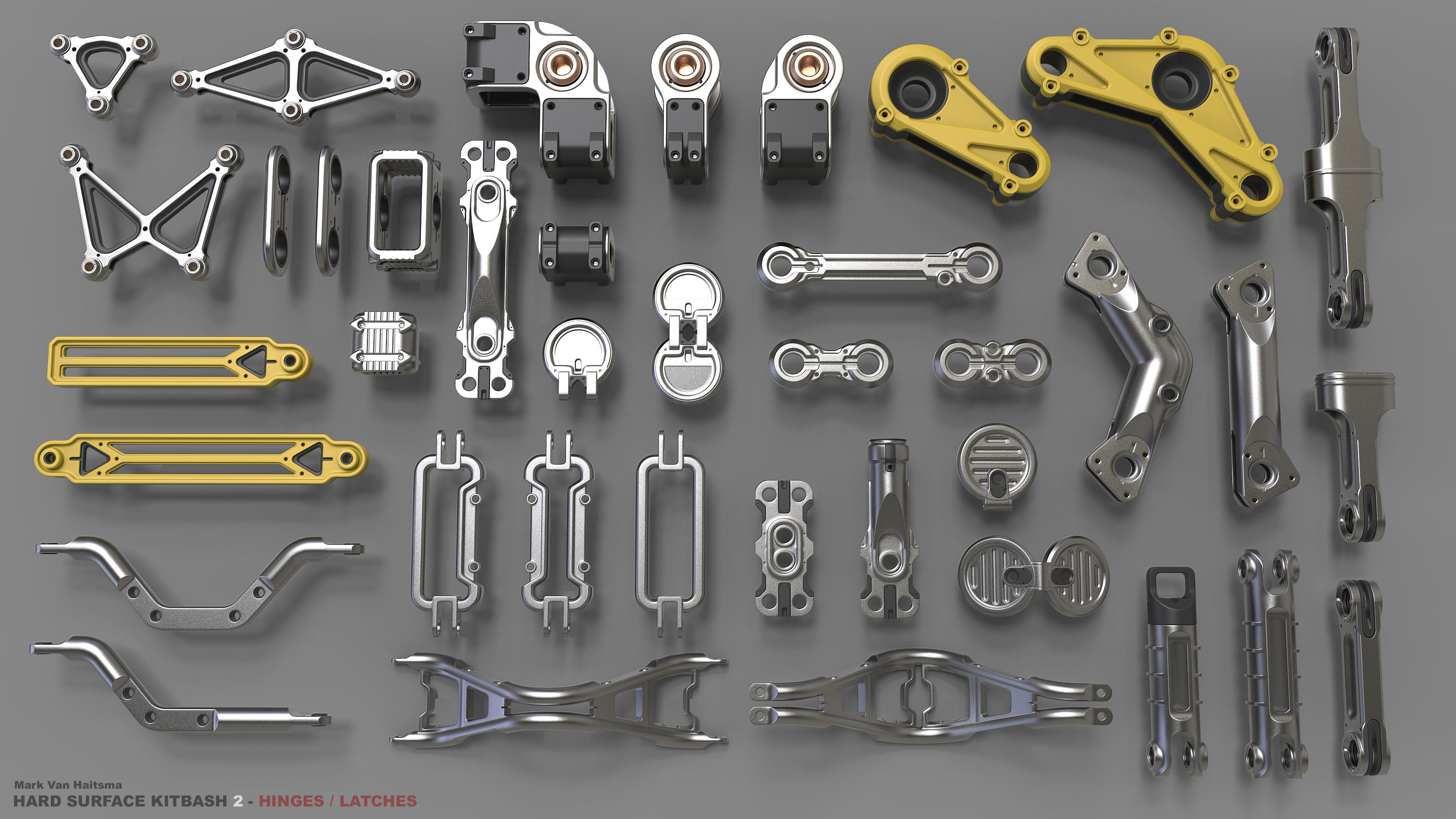 Hard Surface Kitbash Library - 1 and 2 3D model_3