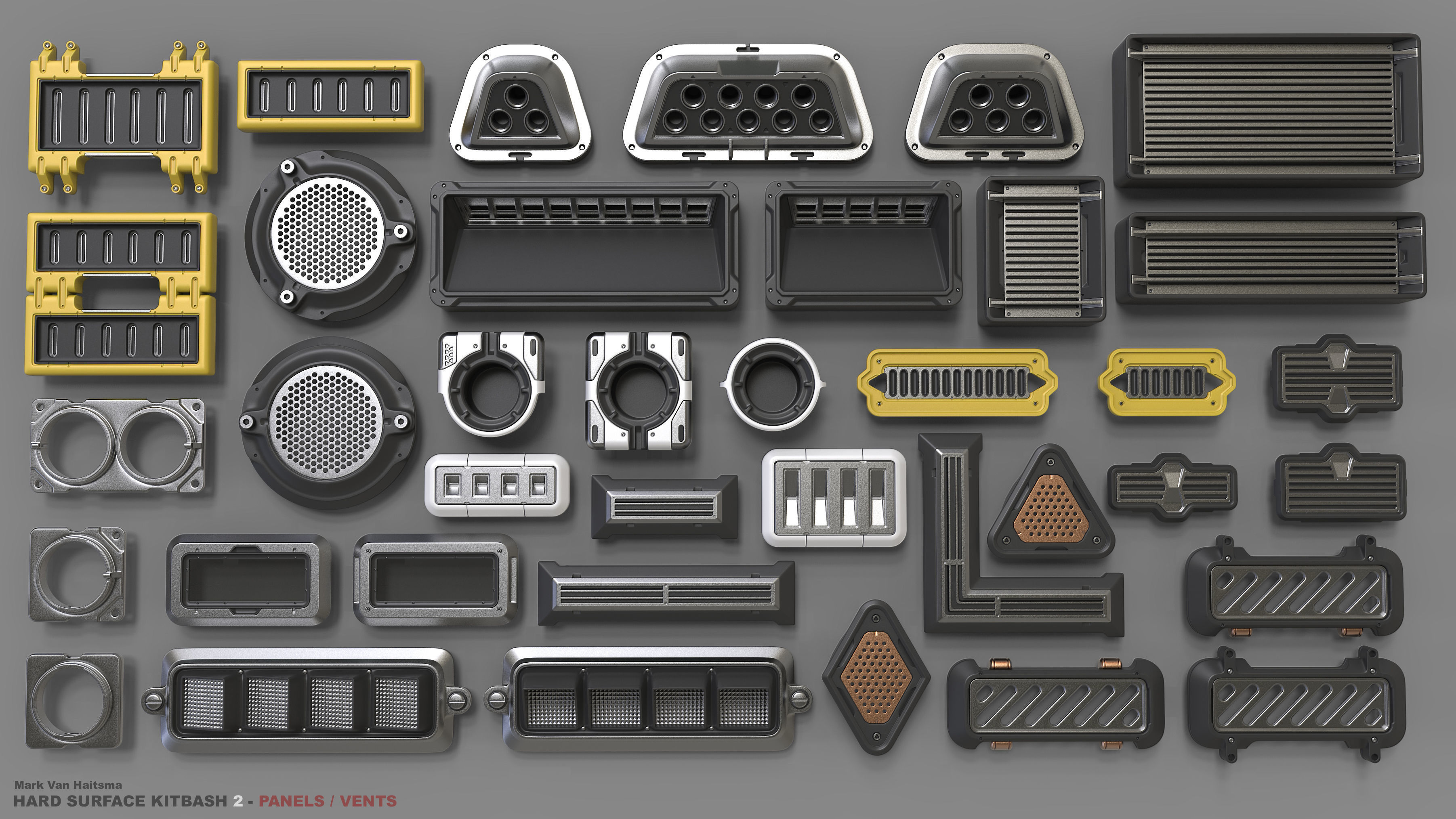 Hard Surface Kitbash Library - 1 and 2 3D model_10