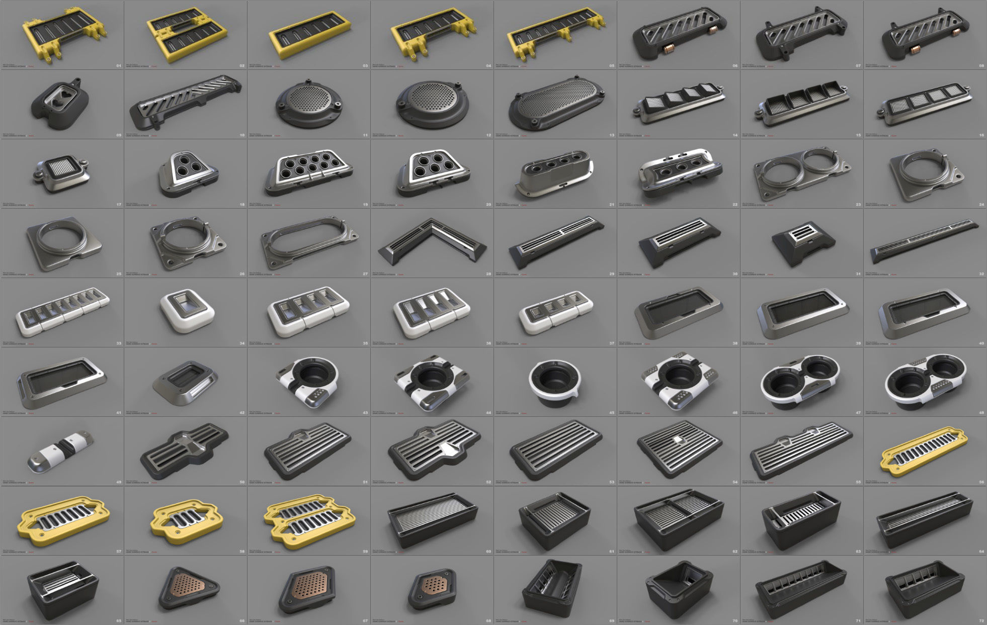 Hard Surface Kitbash Library - 1 and 2 3D model_12