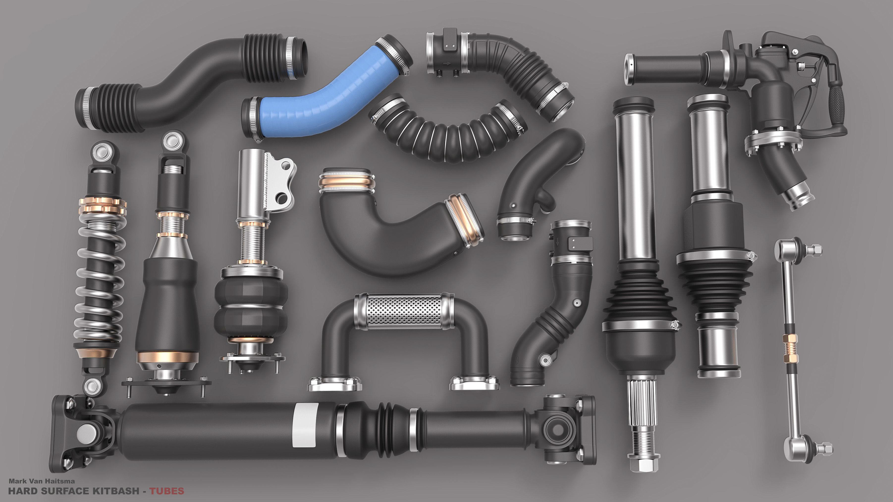 Hard Surface Kitbash Library - 1 and 2 3D model_28