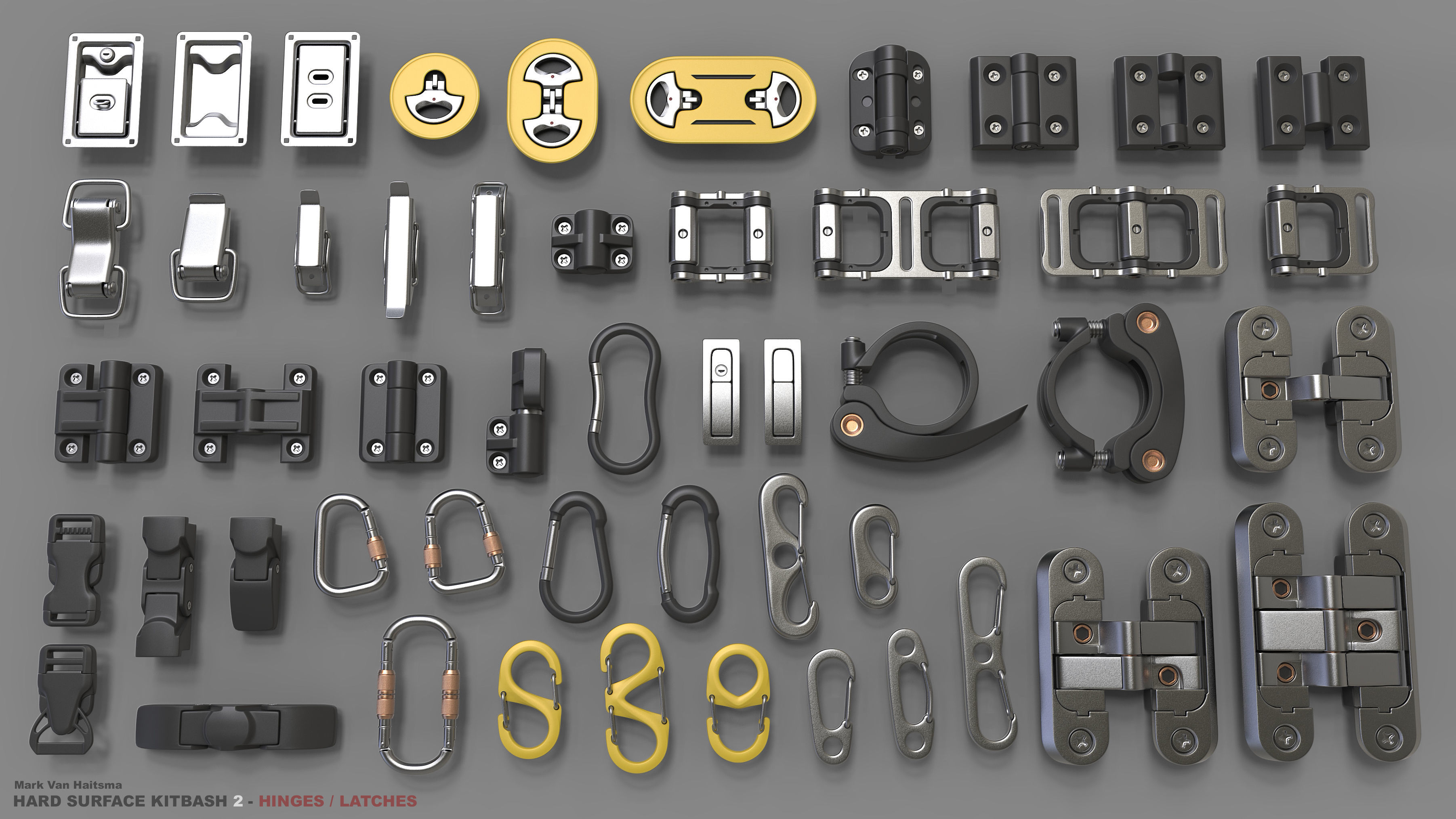 Hard Surface Kitbash Library - 1 and 2 3D model_2