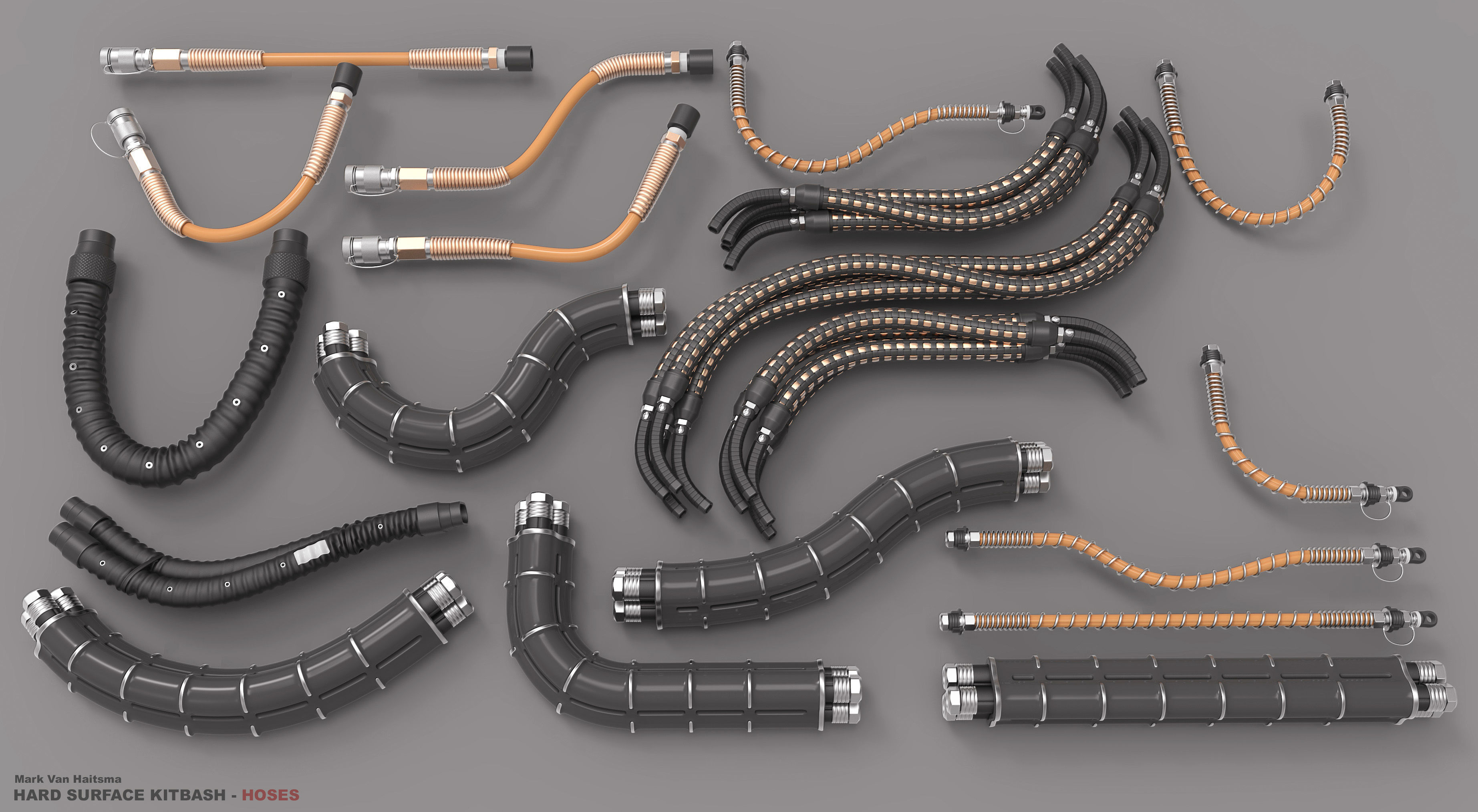 Hard Surface Kitbash Library - 1 and 2 3D model_20