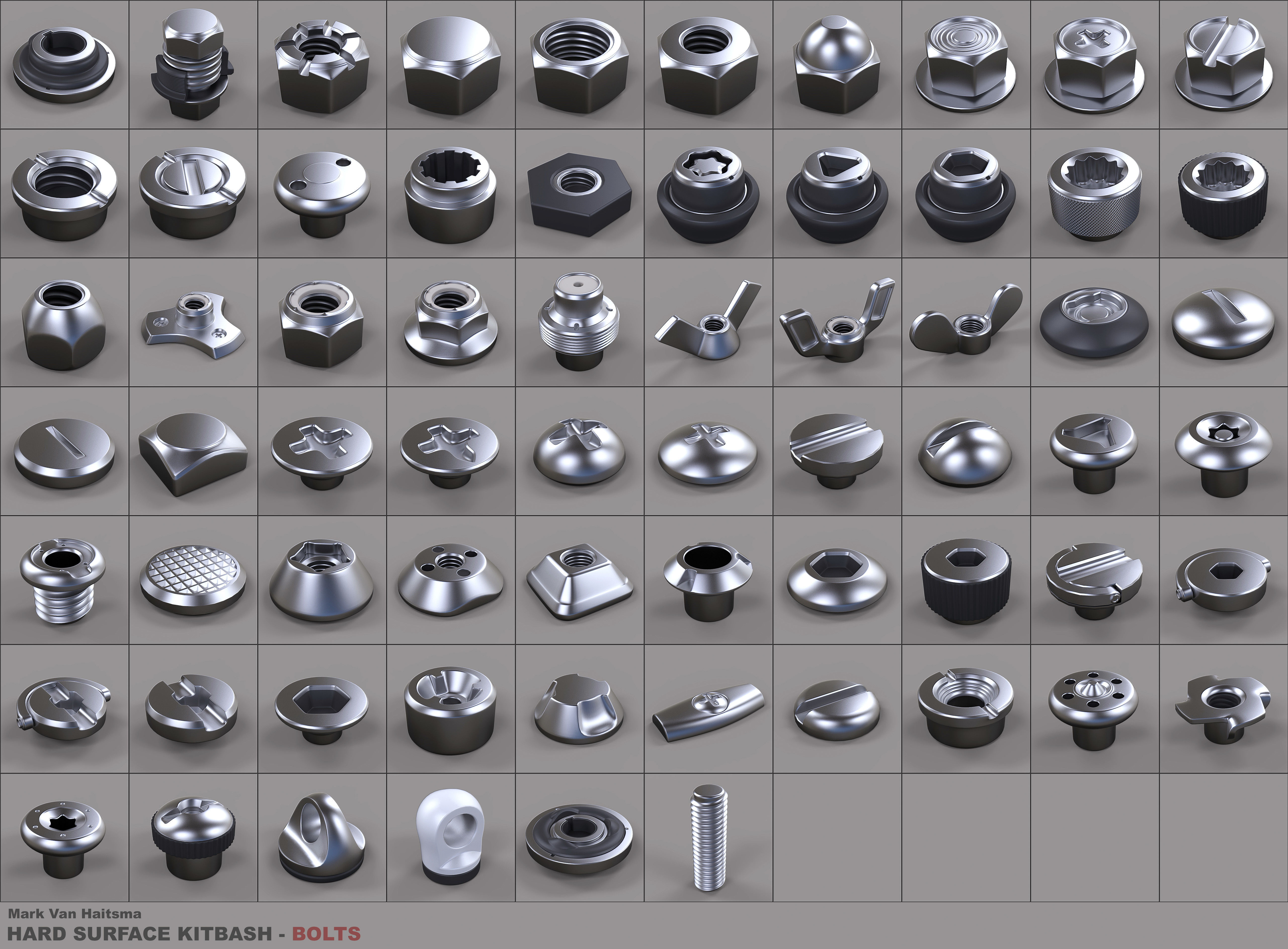 Hard Surface Kitbash Library - 1 and 2 3D model_30