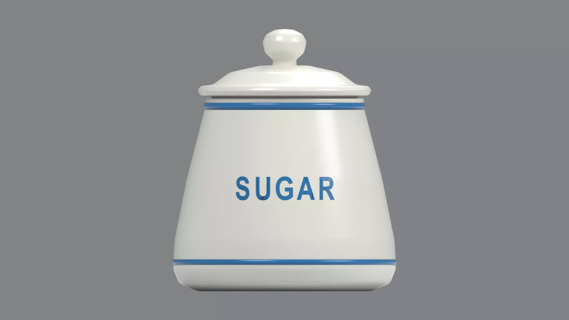 Ceramic Suger Jar Low-poly 3D model