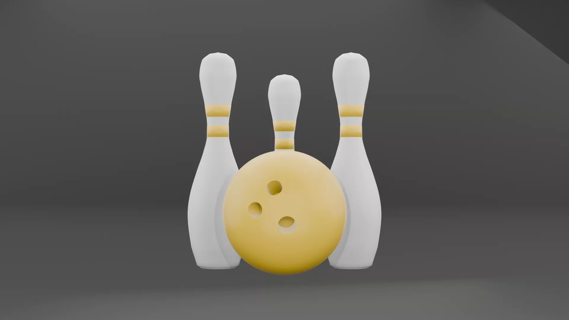 Bowling ball and pins Low-poly 3D model