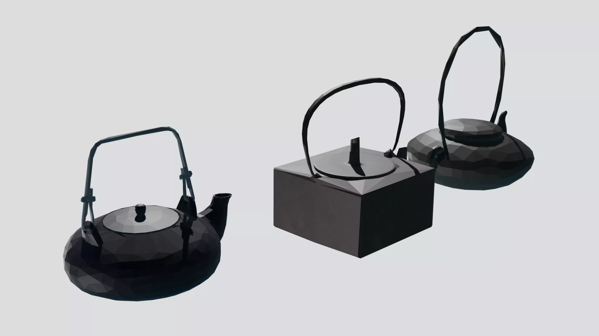 Traditional Tea Set with Teapot and Cups 3D Model 3D model