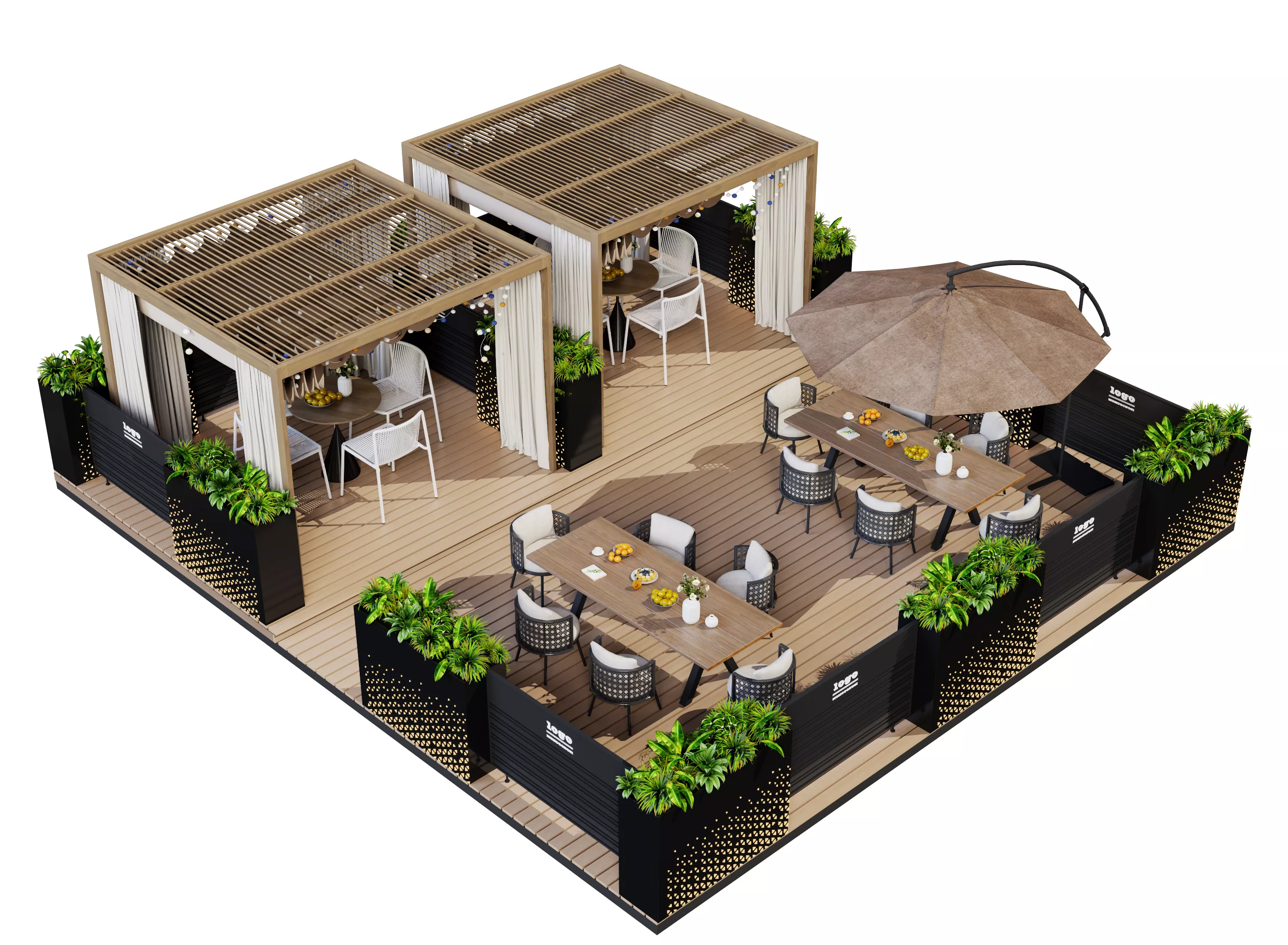 Wooden Pergolas 3D model