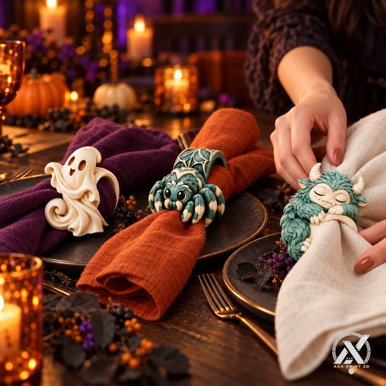 Ghost Napkin ring - Spooktable Costume Napkin Trio 3D print model
