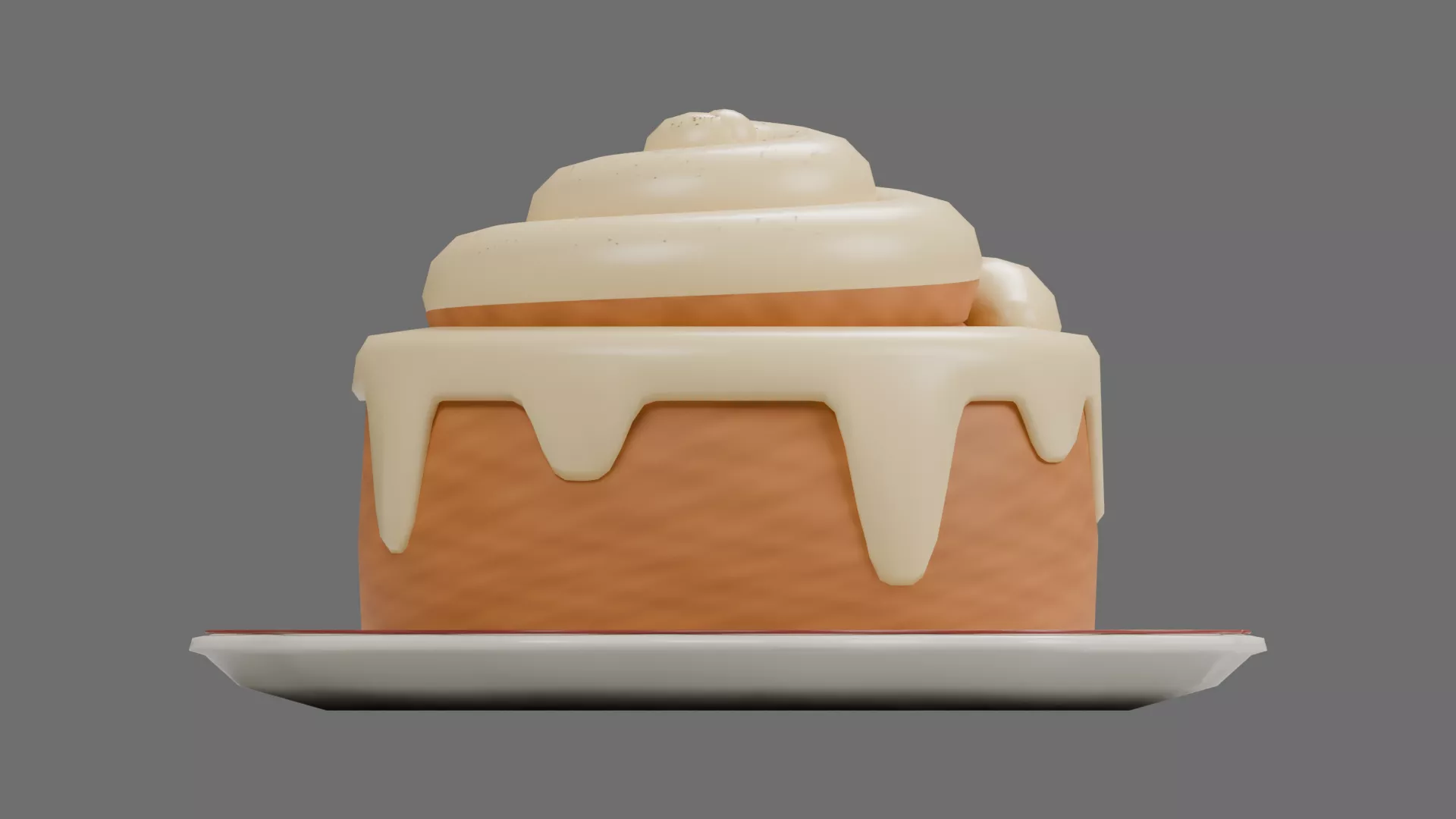 Cinnamon Roll Low-poly 3D model
