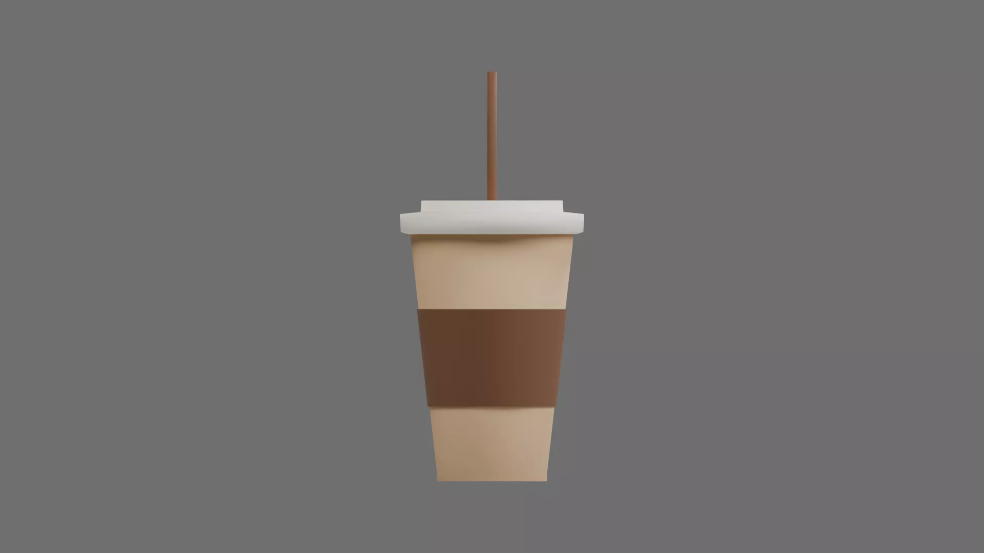 Plastic cup cartoon Low-poly 3D model