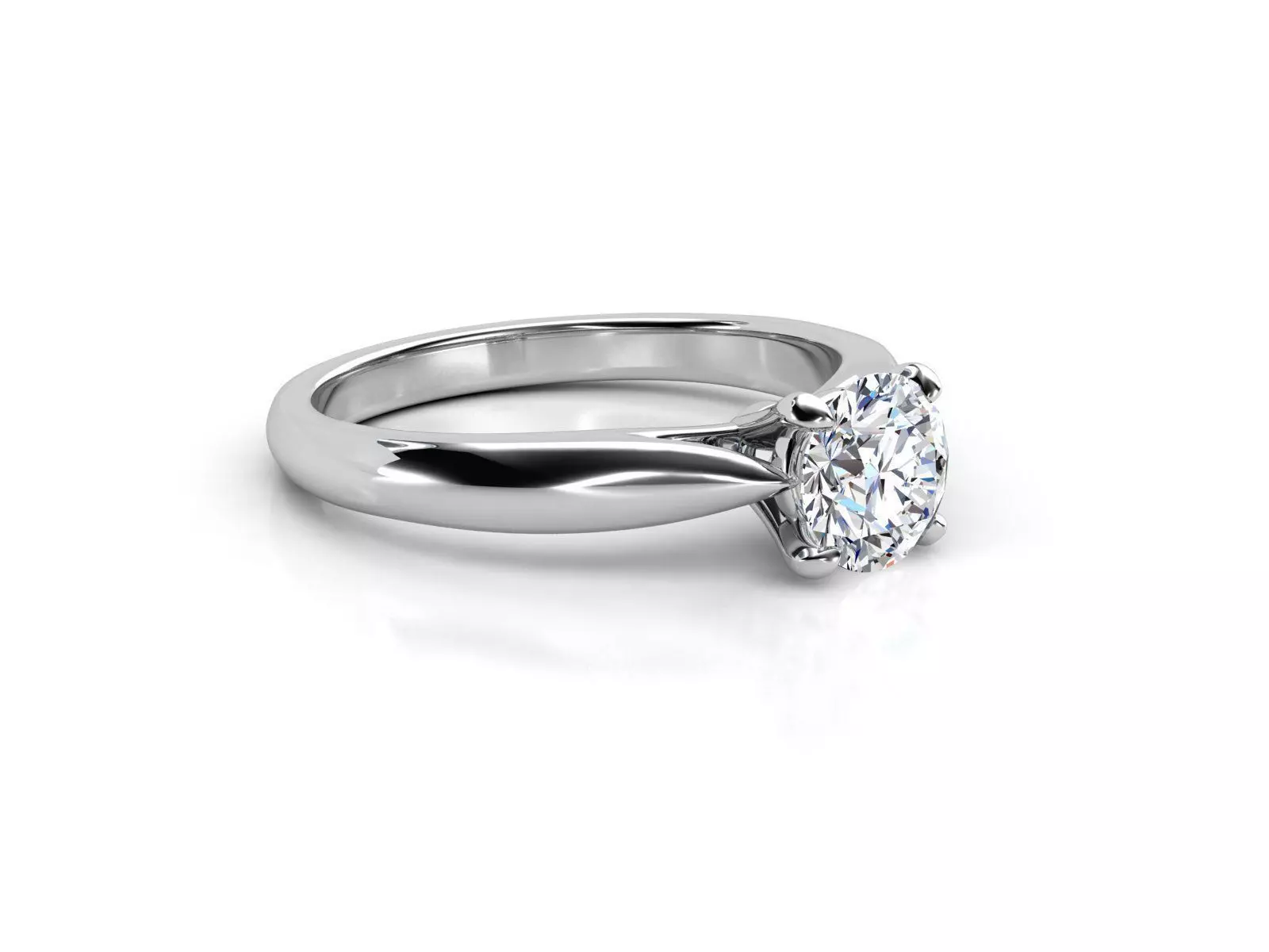 ZLR0156 solitaire diamond engagement ring 3D print model_0