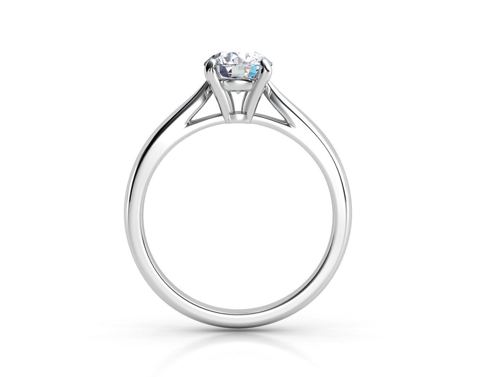 ZLR0156 solitaire diamond engagement ring 3D print model_3