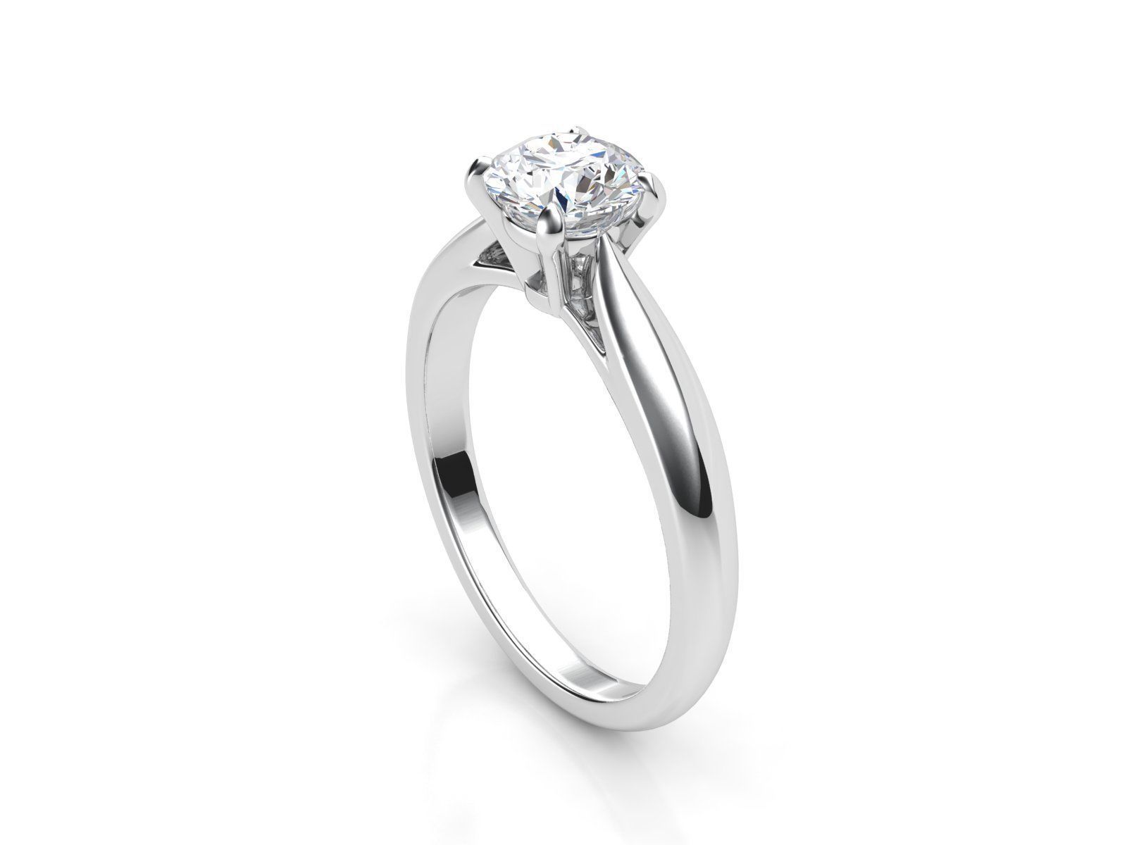 ZLR0156 solitaire diamond engagement ring 3D print model_1