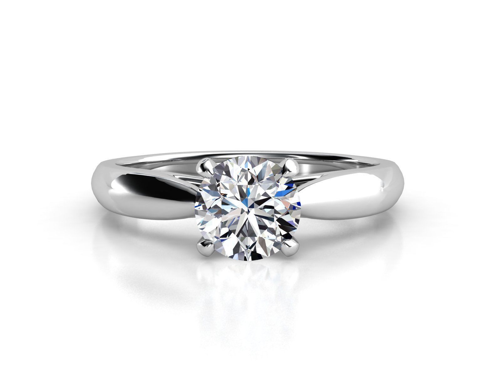 ZLR0156 solitaire diamond engagement ring 3D print model_2
