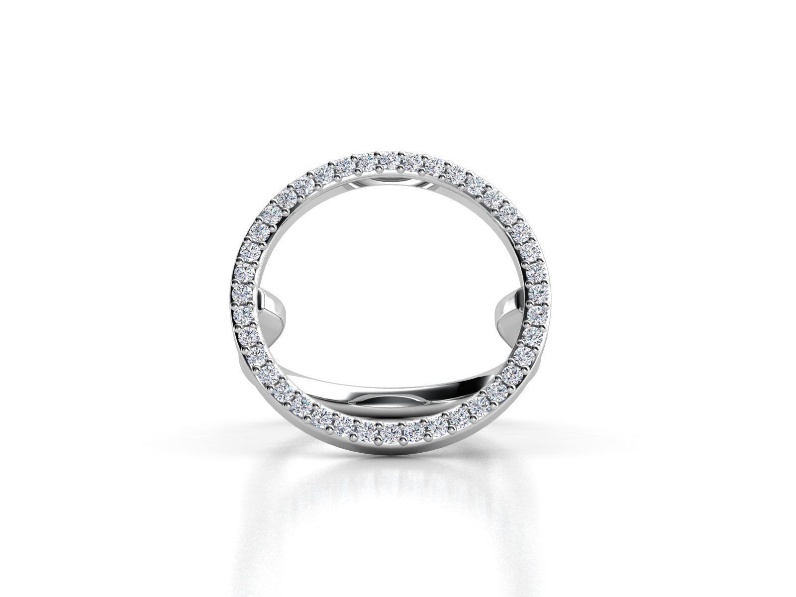 ZLR0157 circle ring with diamonds gold 3D print model_2