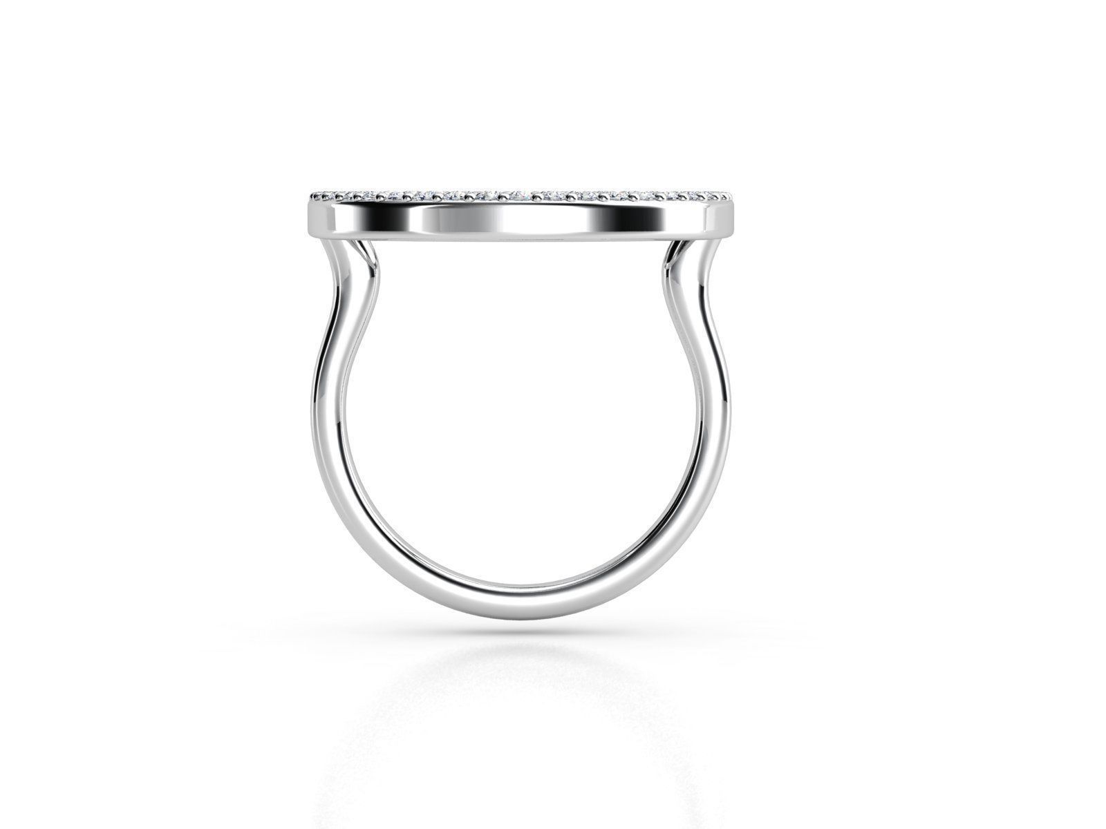 ZLR0157 circle ring with diamonds gold 3D print model_3