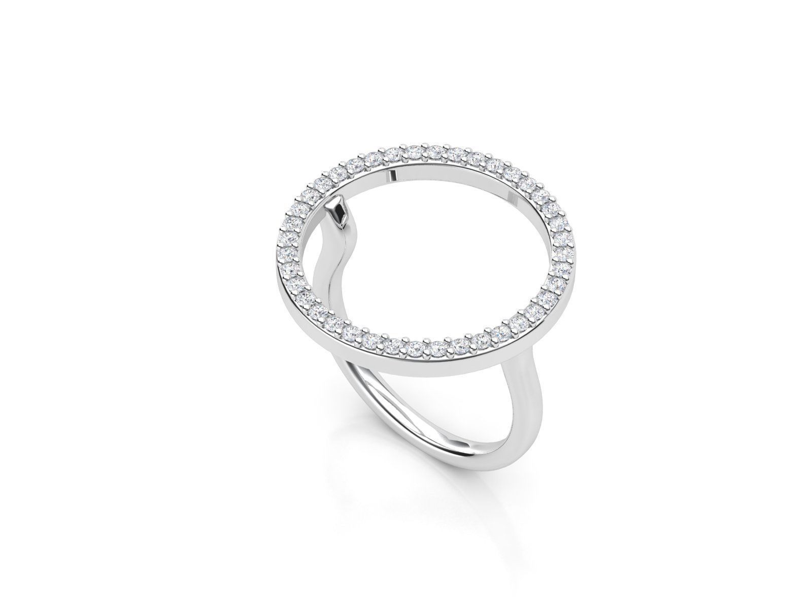 ZLR0157 circle ring with diamonds gold 3D print model_1
