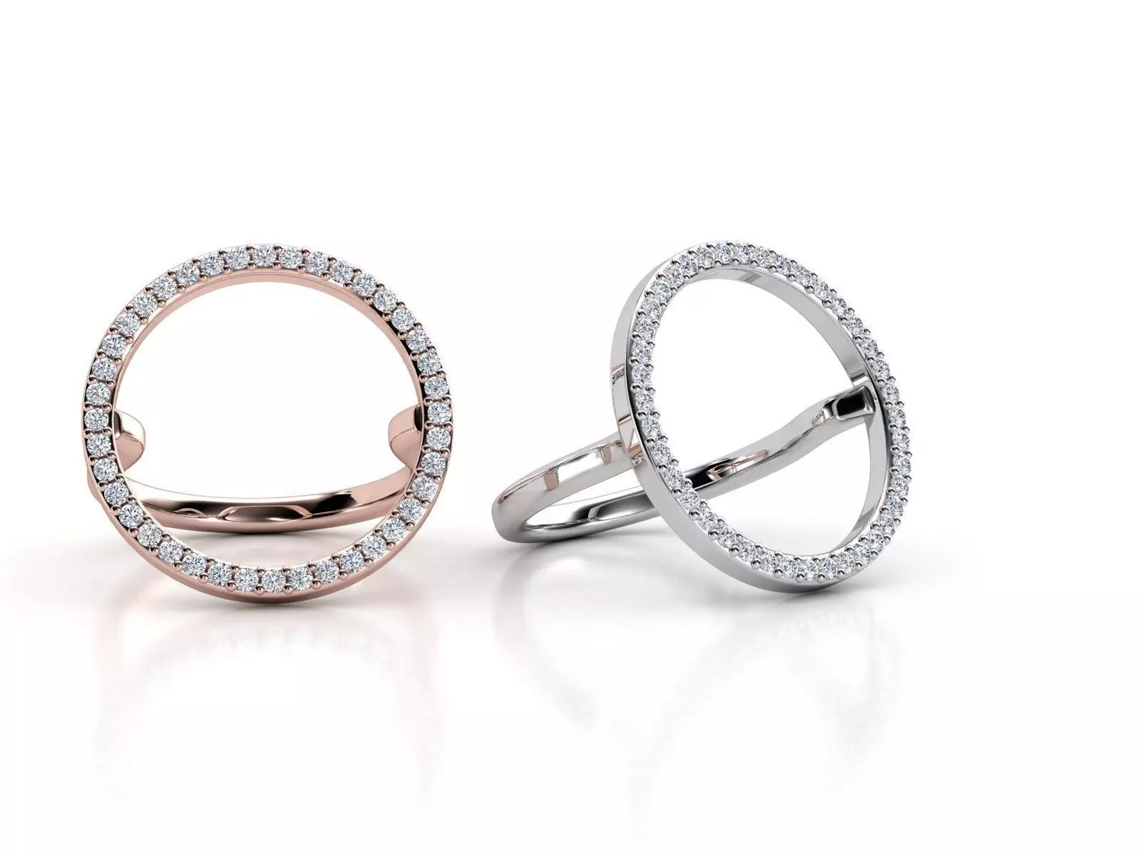 ZLR0157 circle ring with diamonds gold 3D print model_0