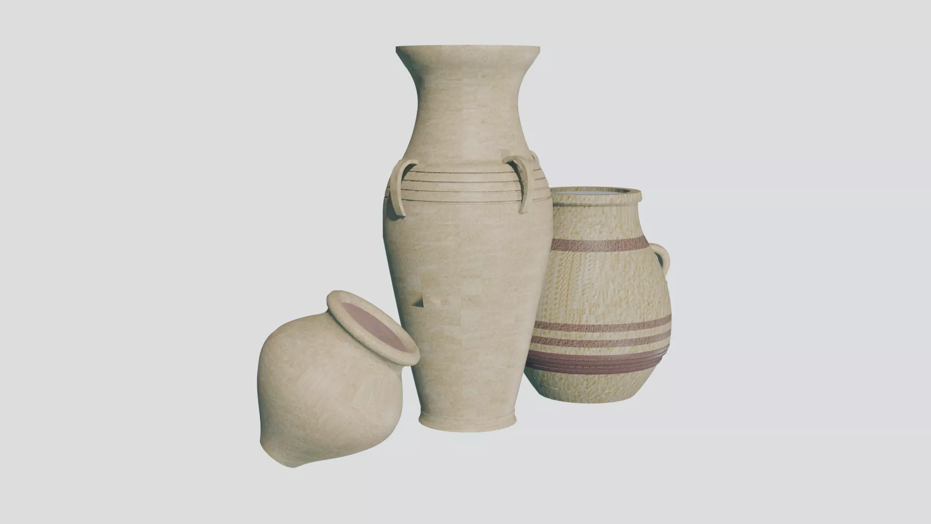 Glazed Ceramic Pottery Vase 3D Model 3D model