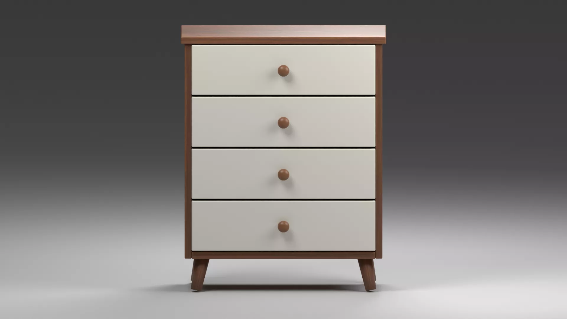 Wooden Wardrobe Low-poly 3D model