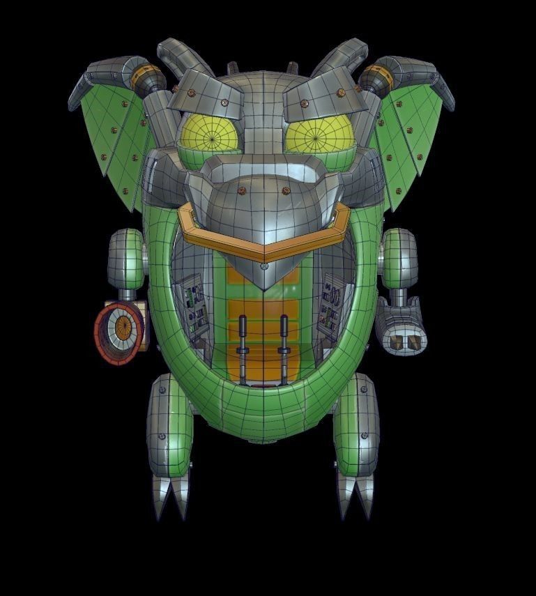 Mechanical Dragon Low-poly 3D model_9