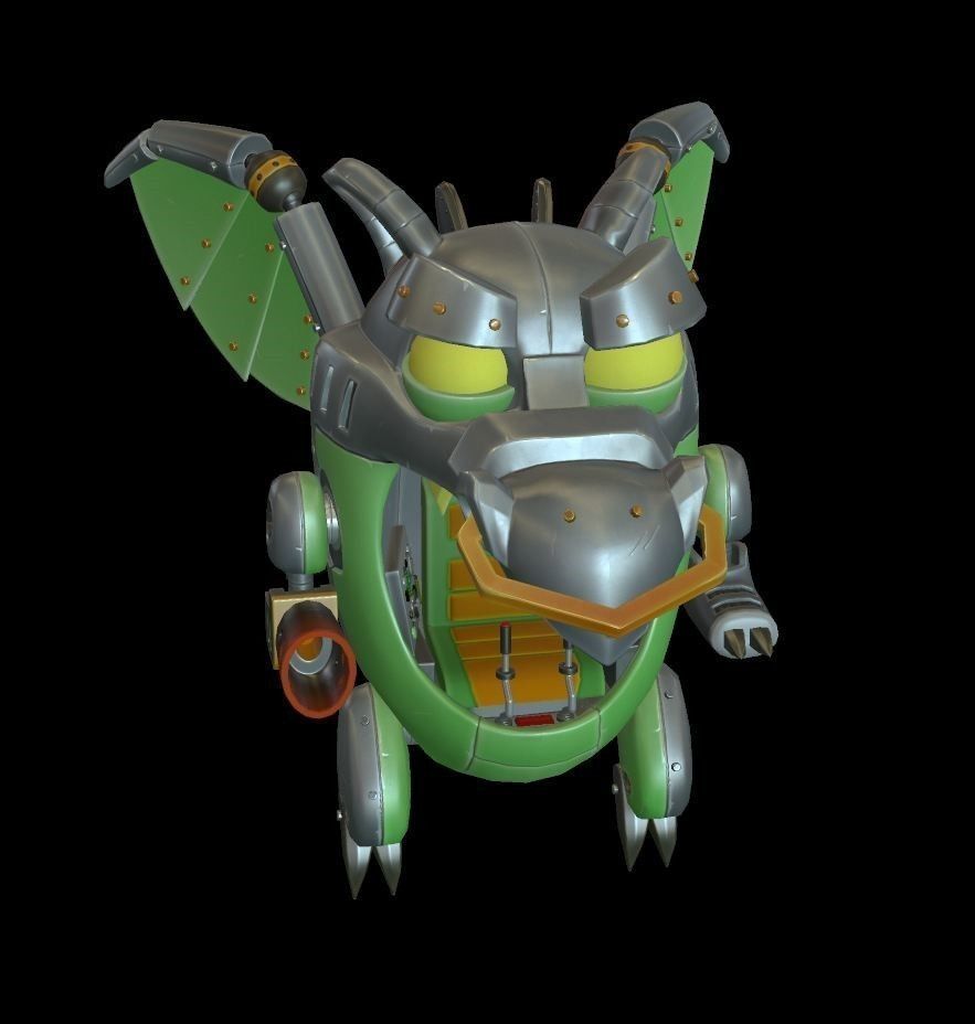 Mechanical Dragon Low-poly 3D model_8