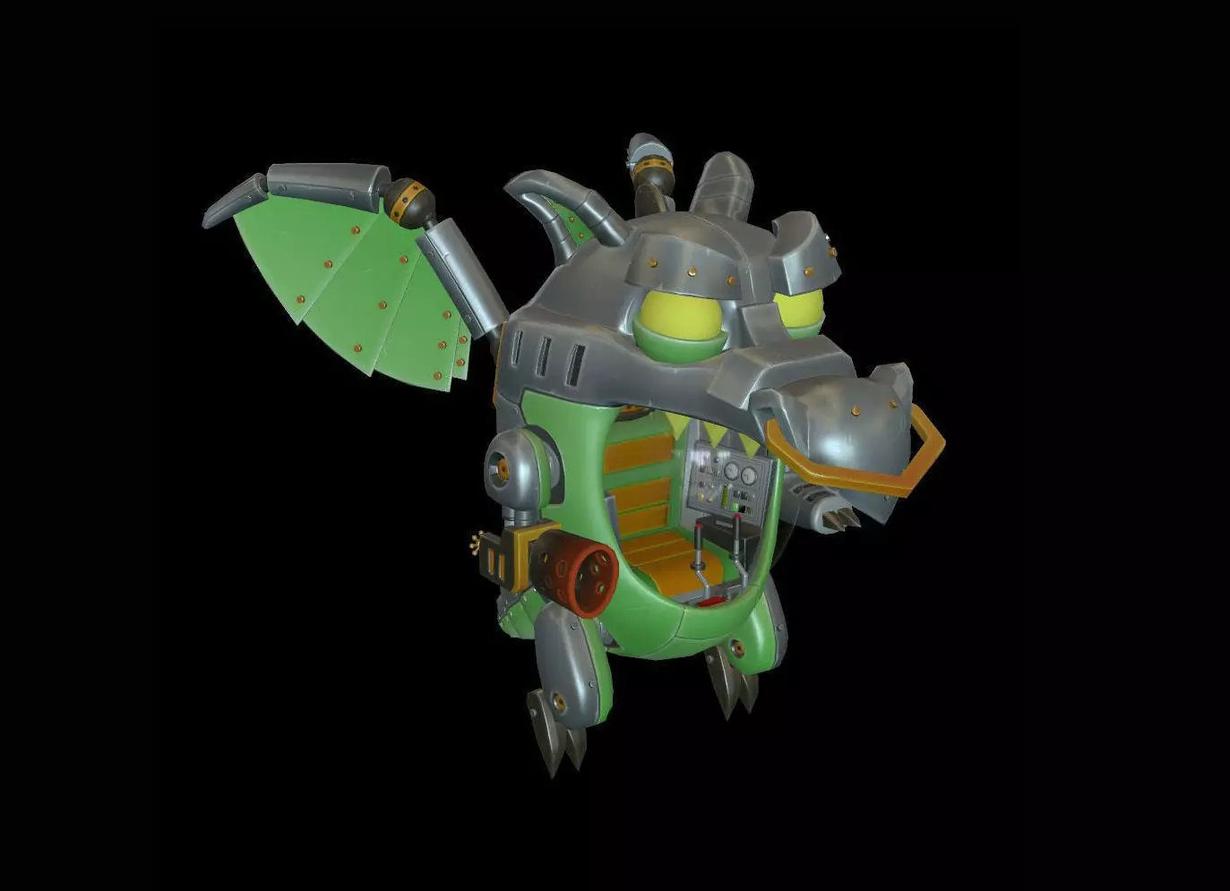 Mechanical Dragon Low-poly 3D model_0