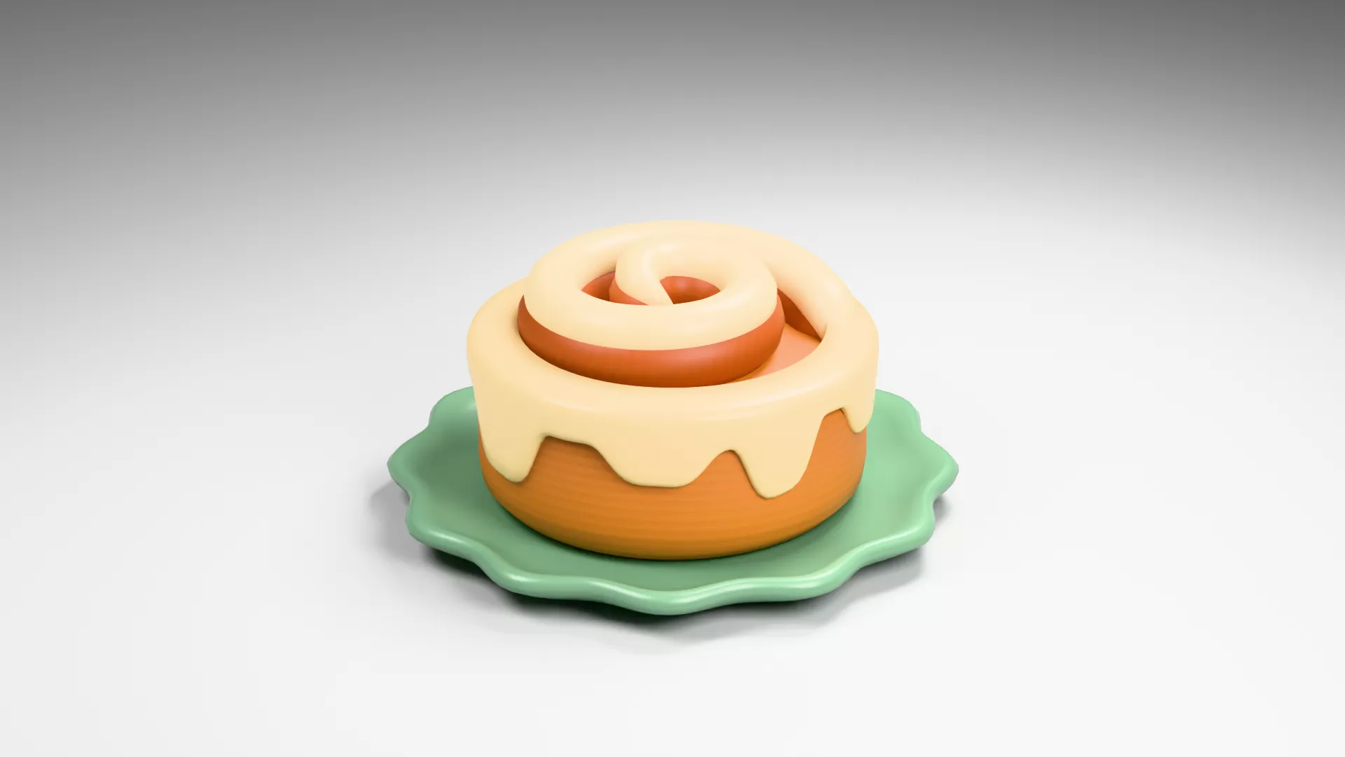 Cinnamon Roll Low-poly 3D model