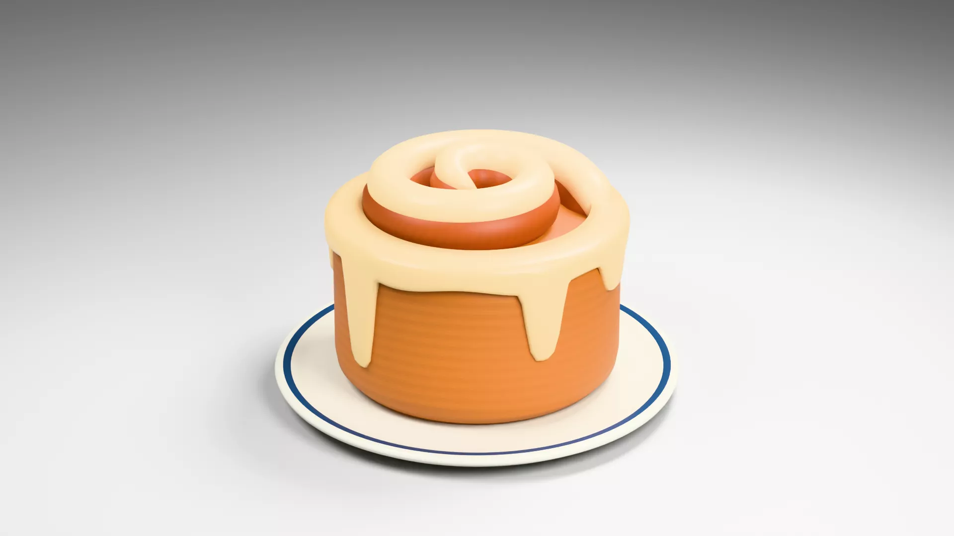 Cinnamon Roll Low-poly 3D model