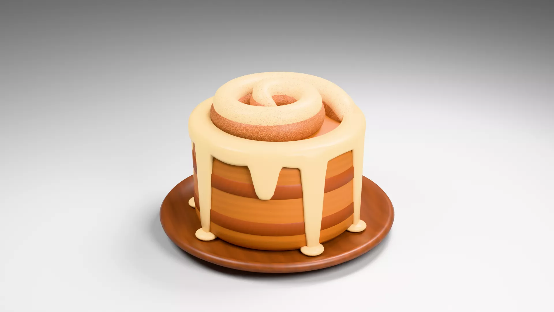 Cinnamon Roll Low-poly 3D model