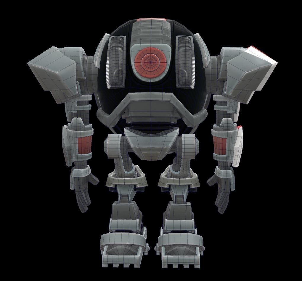 Cartoon robot V3 Low-poly 3D model_7