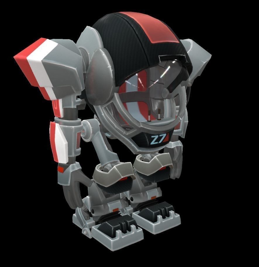 Cartoon robot V3 Low-poly 3D model_1
