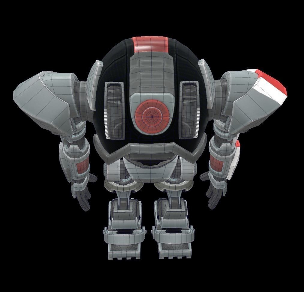 Cartoon robot V3 Low-poly 3D model_9