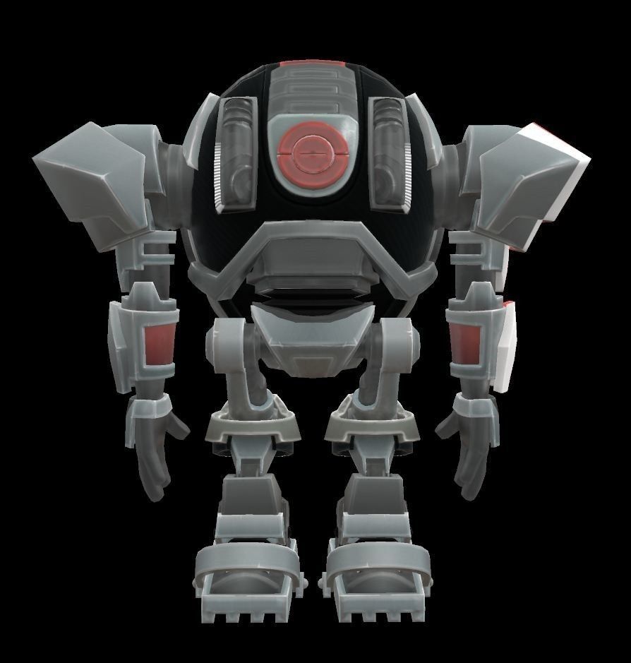 Cartoon robot V3 Low-poly 3D model_4