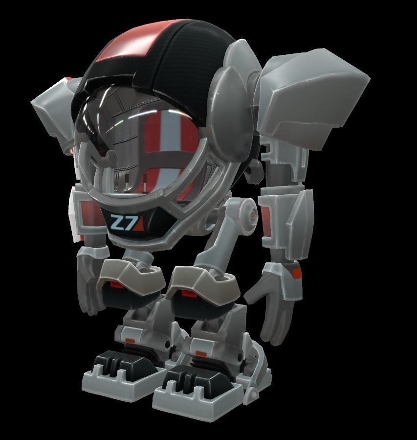 Cartoon robot V3 Low-poly 3D model_2