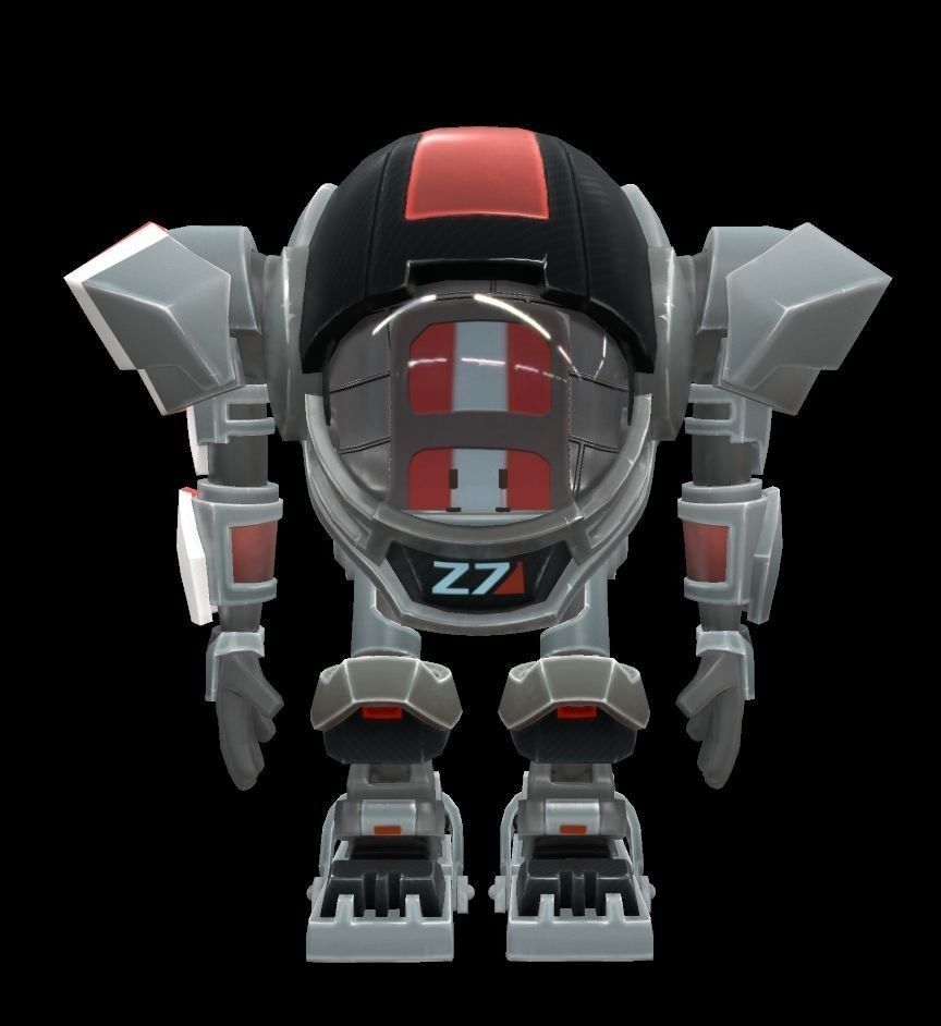 Cartoon robot V3 Low-poly 3D model_3