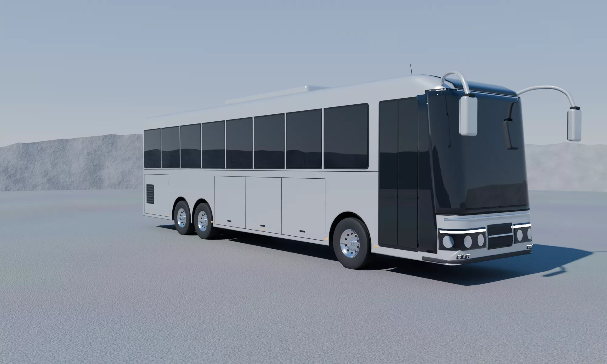 Modern Luxury Coach Bus Premium Long Distance Passenger Bus 3D model