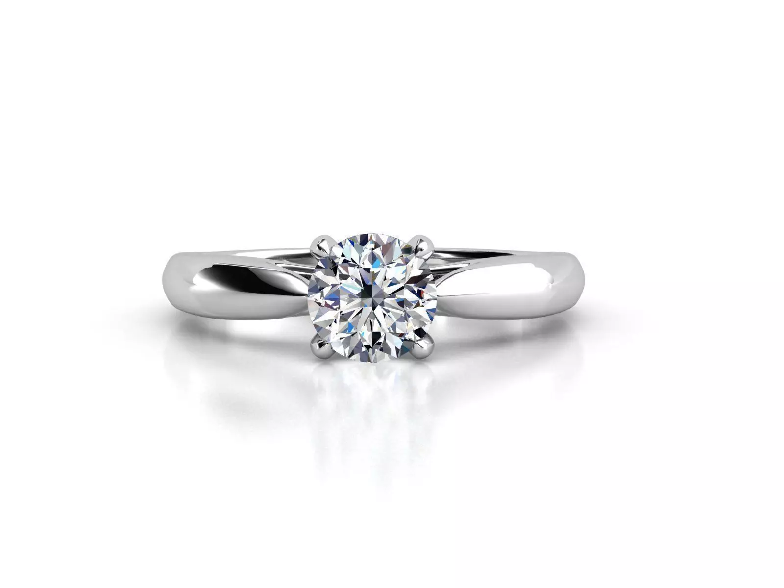 ZLR0155 solitaire diamond engagement ring 3D print model_0