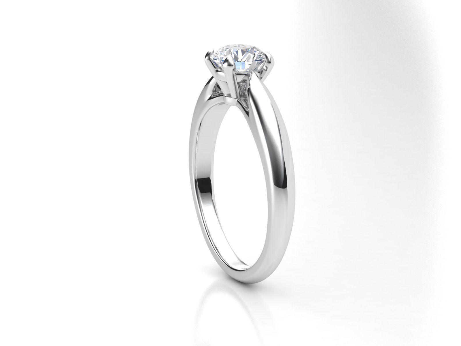 ZLR0155 solitaire diamond engagement ring 3D print model_2