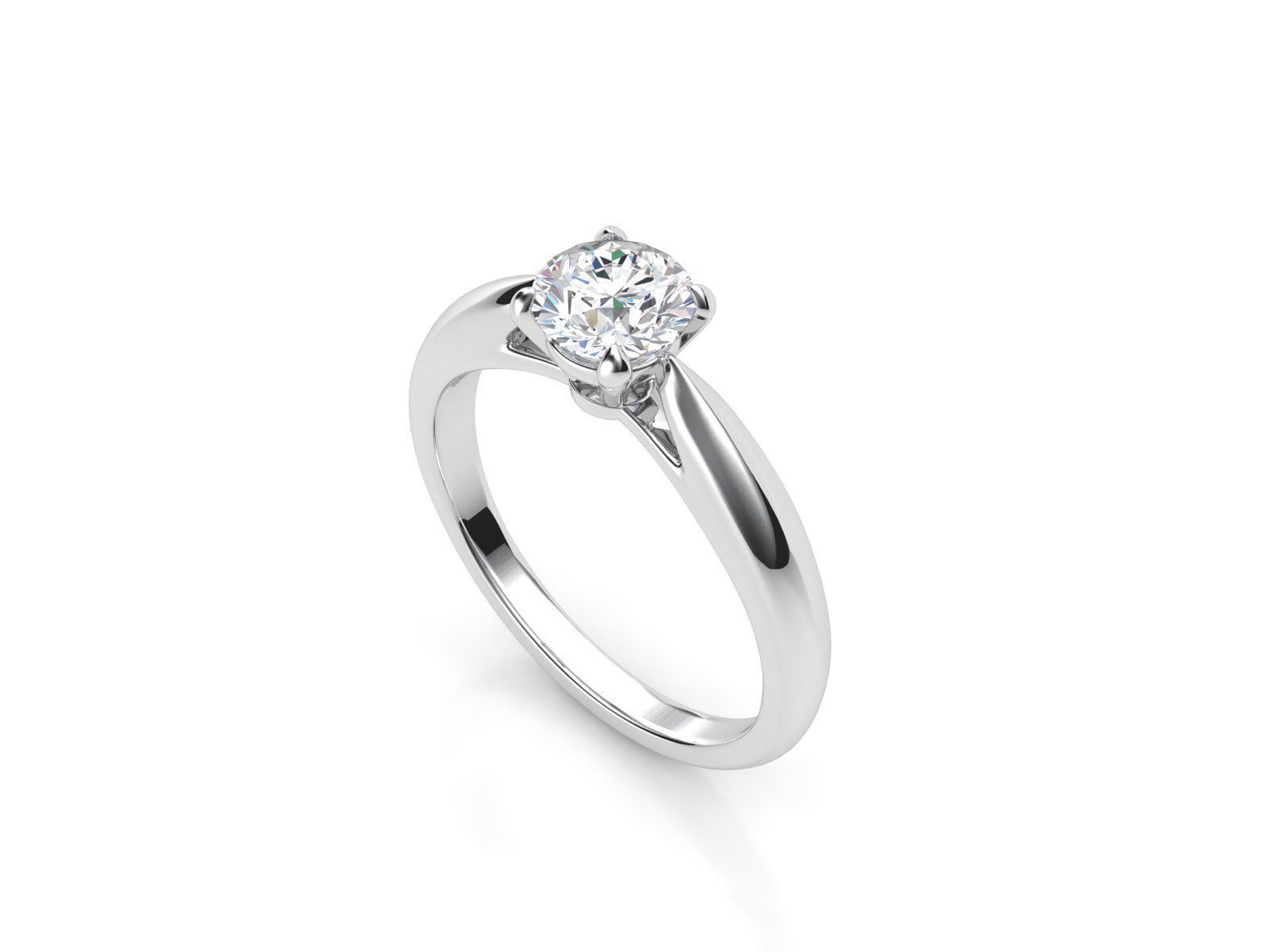 ZLR0155 solitaire diamond engagement ring 3D print model_1