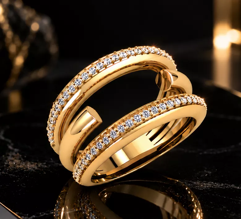 Luxury double row ring 3D print model