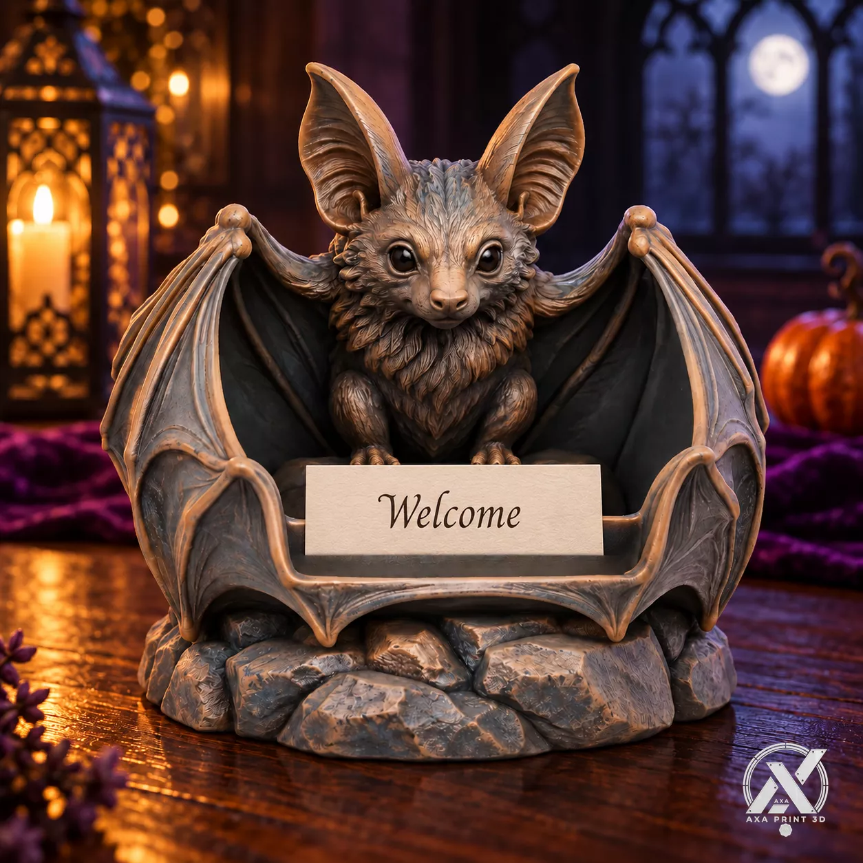 Bat Place card holder - Batwing Welcome Card Cradle 3D print model