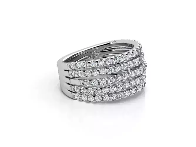 ZLR0154 diamond ring with four rows of diamonds